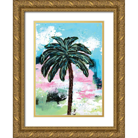 Palms III Gold Ornate Wood Framed Art Print with Double Matting by Allemand, Sue