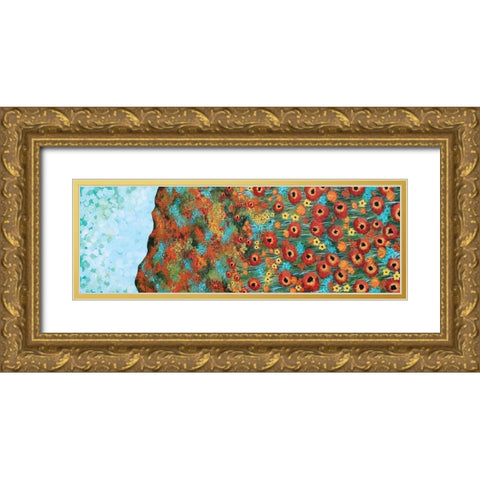 Poppy Season Gold Ornate Wood Framed Art Print with Double Matting by Allemand, Sue