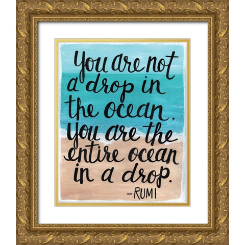 Drop in the Ocean Gold Ornate Wood Framed Art Print with Double Matting by Allemand, Sue