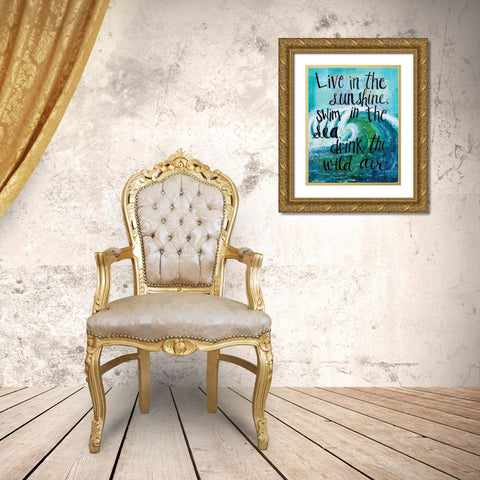 Live in the Sunshine Gold Ornate Wood Framed Art Print with Double Matting by Allemand, Sue