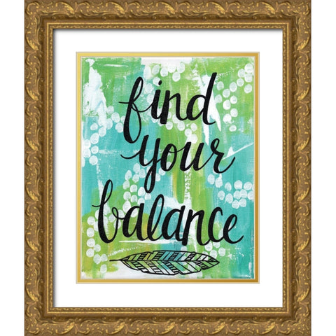 Find Your Balance Gold Ornate Wood Framed Art Print with Double Matting by Allemand, Sue