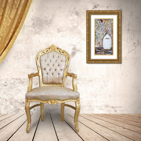 Patience Vase Gold Ornate Wood Framed Art Print with Double Matting by Allemand, Sue