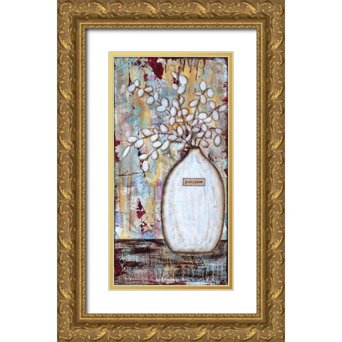 Patience Vase Gold Ornate Wood Framed Art Print with Double Matting by Allemand, Sue