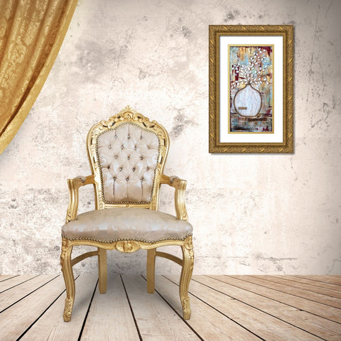 Gratitude Vase Gold Ornate Wood Framed Art Print with Double Matting by Allemand, Sue