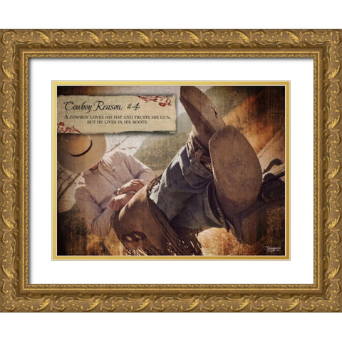 Cowboy Reason IV Gold Ornate Wood Framed Art Print with Double Matting by Eva, Shawnda