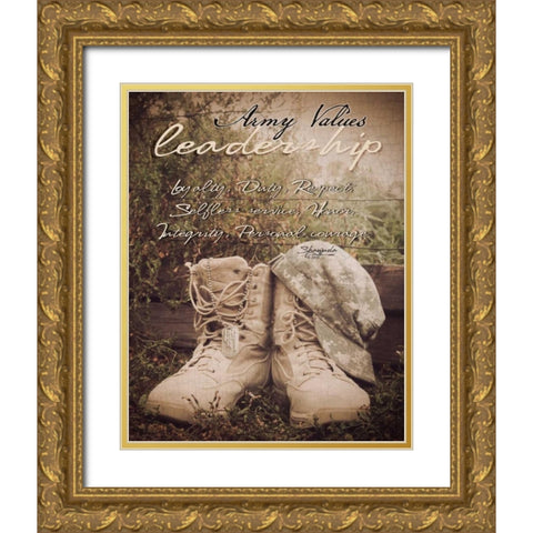 Army Values Gold Ornate Wood Framed Art Print with Double Matting by Eva, Shawnda