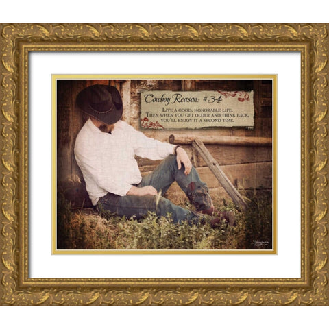 Reason No. 34 Gold Ornate Wood Framed Art Print with Double Matting by Eva, Shawnda