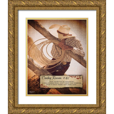 Reason No. 41 Gold Ornate Wood Framed Art Print with Double Matting by Eva, Shawnda