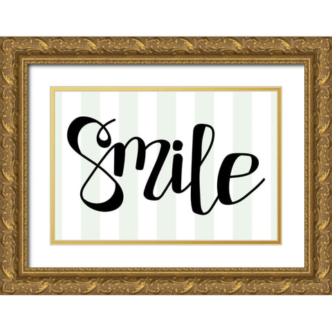 Smile Gold Ornate Wood Framed Art Print with Double Matting by Dicks, Stephanie