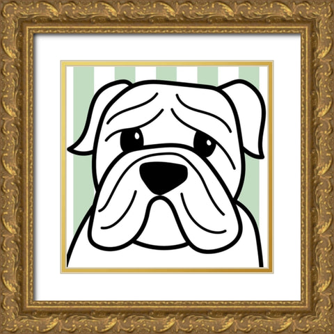 Frenchie Gold Ornate Wood Framed Art Print with Double Matting by Dicks, Stephanie