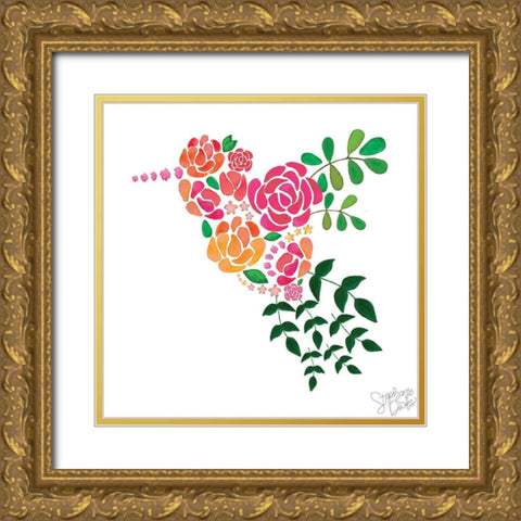 Hummingbird III Gold Ornate Wood Framed Art Print with Double Matting by Dicks, Stephanie