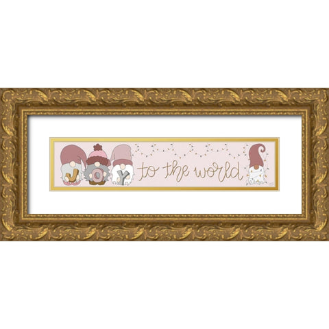 Joy to the World Gold Ornate Wood Framed Art Print with Double Matting by Dicks, Stephanie