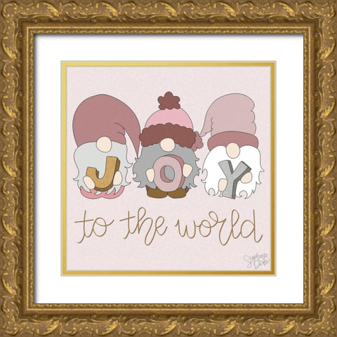 Joy to the World II Gold Ornate Wood Framed Art Print with Double Matting by Dicks, Stephanie