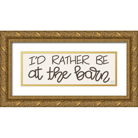 The Barn Gold Ornate Wood Framed Art Print with Double Matting by Dicks, Stephanie