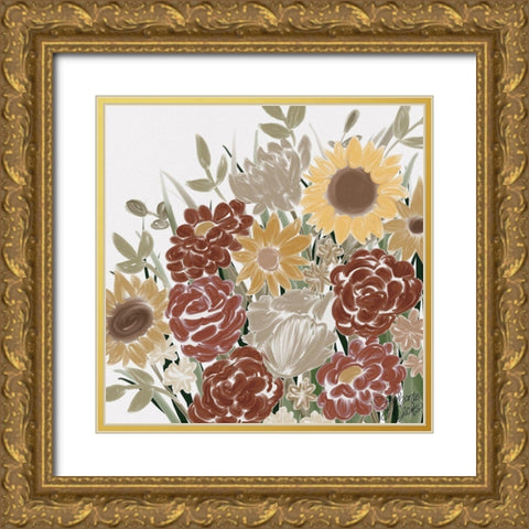 Cafe Floral II Gold Ornate Wood Framed Art Print with Double Matting by Dicks, Stephanie