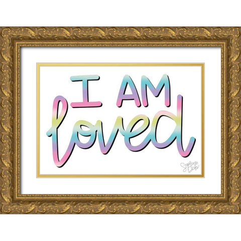 Loved Gold Ornate Wood Framed Art Print with Double Matting by Dicks, Stephanie