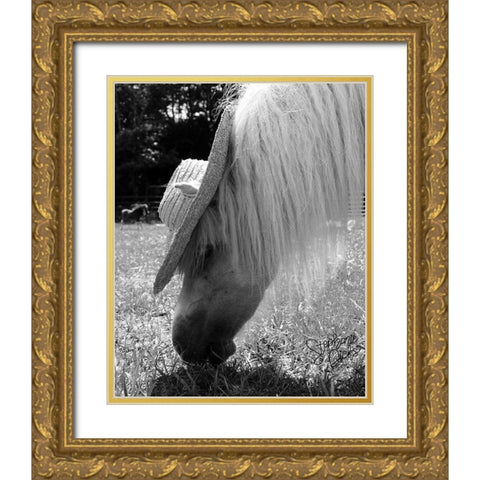 Mini Horse III Gold Ornate Wood Framed Art Print with Double Matting by Dicks, Stephanie