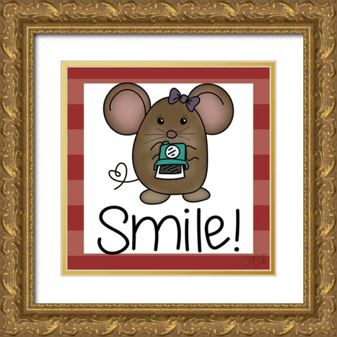 Smile! Gold Ornate Wood Framed Art Print with Double Matting by Dicks, Stephanie