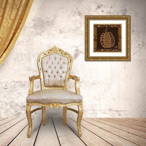 Pumpkin III Gold Ornate Wood Framed Art Print with Double Matting by Dicks, Stephanie