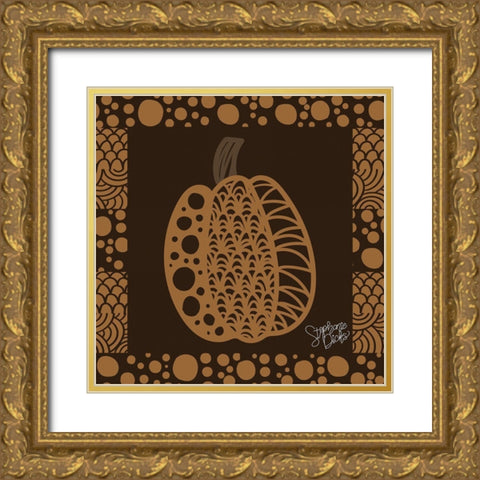 Pumpkin III Gold Ornate Wood Framed Art Print with Double Matting by Dicks, Stephanie