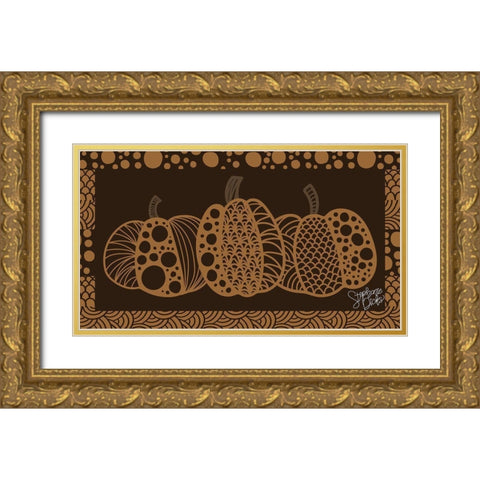Pumpkin IV Gold Ornate Wood Framed Art Print with Double Matting by Dicks, Stephanie