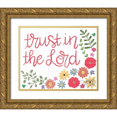 Trust Gold Ornate Wood Framed Art Print with Double Matting by Dicks, Stephanie