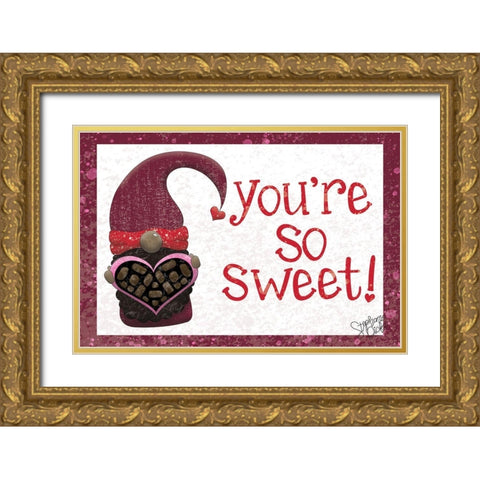 So Sweet Gold Ornate Wood Framed Art Print with Double Matting by Dicks, Stephanie
