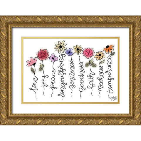 Words of Love Gold Ornate Wood Framed Art Print with Double Matting by Dicks, Stephanie