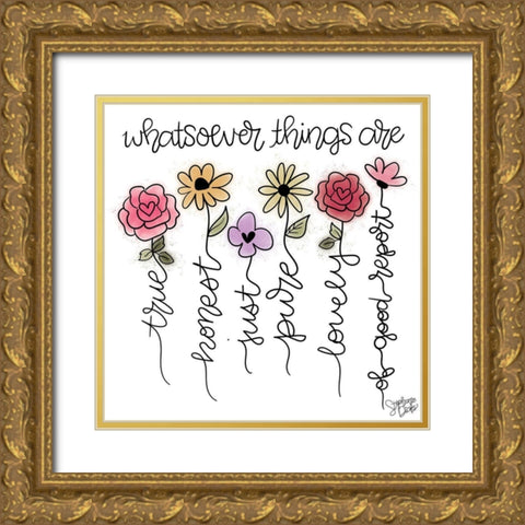 Words of Love II Gold Ornate Wood Framed Art Print with Double Matting by Dicks, Stephanie