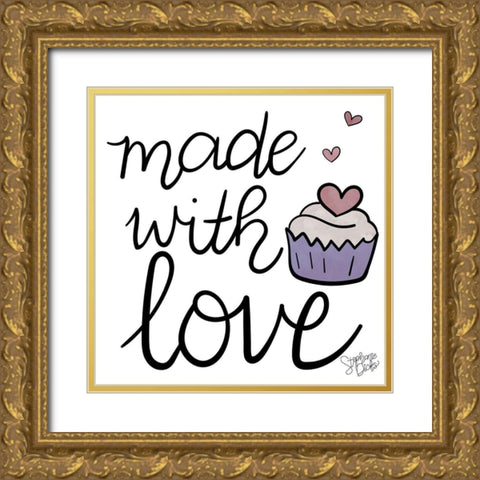 Made With Love Gold Ornate Wood Framed Art Print with Double Matting by Dicks, Stephanie