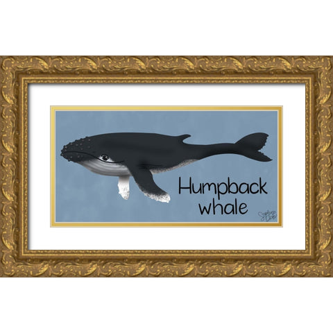Humpback Gold Ornate Wood Framed Art Print with Double Matting by Dicks, Stephanie