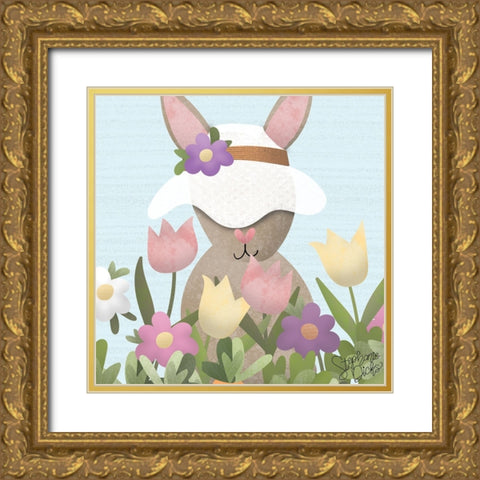 Easter Bunny II Gold Ornate Wood Framed Art Print with Double Matting by Dicks, Stephanie
