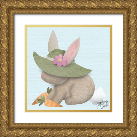 Easter Bunny II Gold Ornate Wood Framed Art Print with Double Matting by Dicks, Stephanie