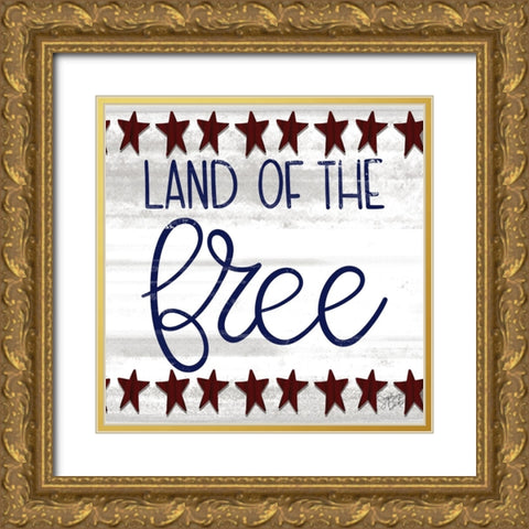 Land of the Free Gold Ornate Wood Framed Art Print with Double Matting by Dicks, Stephanie
