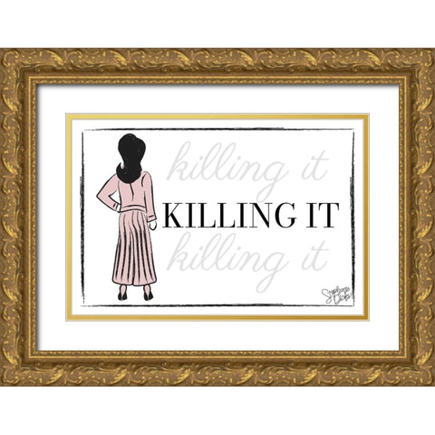 Killing It Gold Ornate Wood Framed Art Print with Double Matting by Dicks, Stephanie