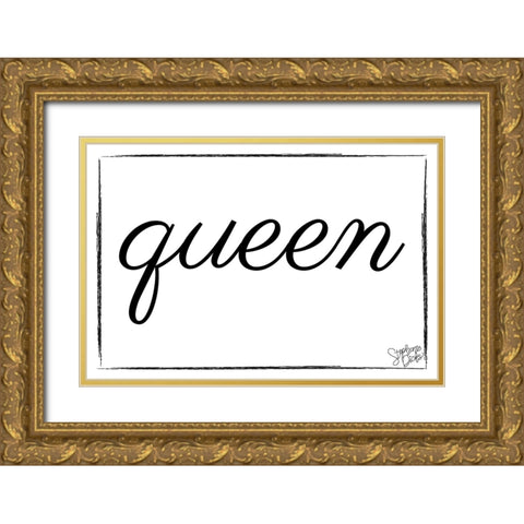 Queen Gold Ornate Wood Framed Art Print with Double Matting by Dicks, Stephanie