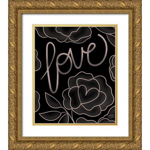 Love Gold Ornate Wood Framed Art Print with Double Matting by Dicks, Stephanie