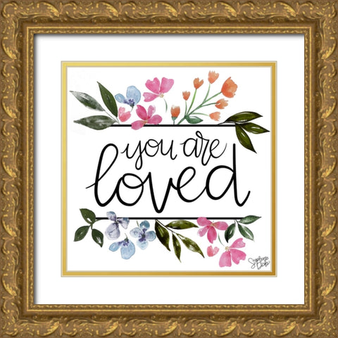 You Are Loved Gold Ornate Wood Framed Art Print with Double Matting by Dicks, Stephanie
