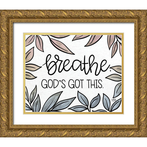 Breathe Gold Ornate Wood Framed Art Print with Double Matting by Dicks, Stephanie