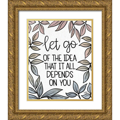 Let Go Gold Ornate Wood Framed Art Print with Double Matting by Dicks, Stephanie