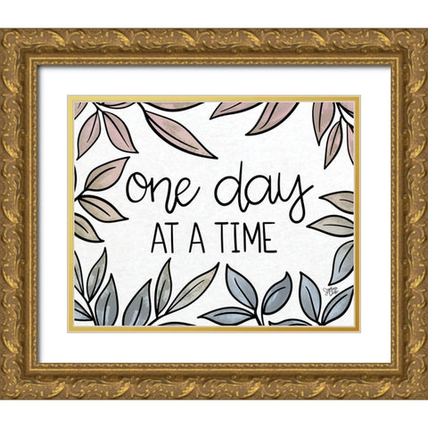 One Day at a Time Gold Ornate Wood Framed Art Print with Double Matting by Dicks, Stephanie