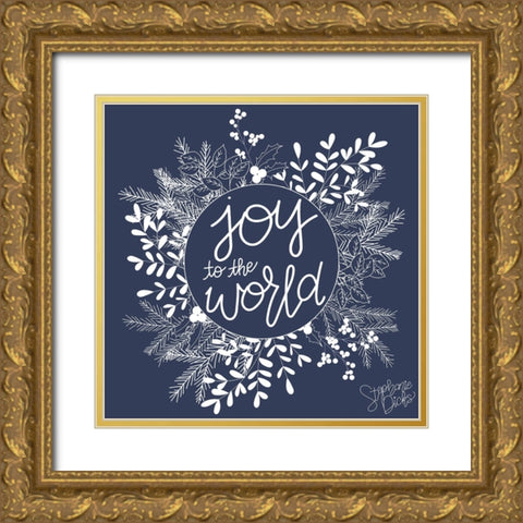 Joy to the World Gold Ornate Wood Framed Art Print with Double Matting by Dicks, Stephanie