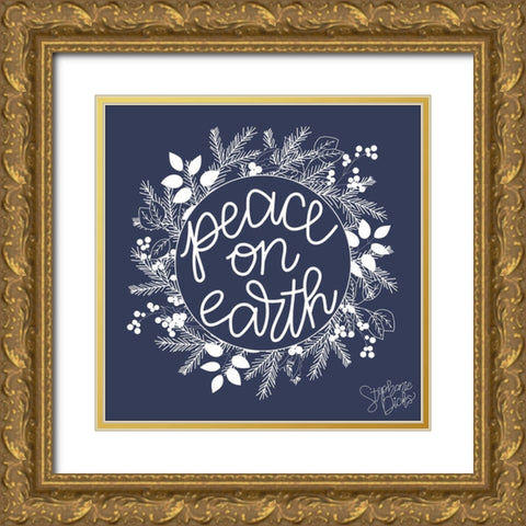 Peace on Earth Gold Ornate Wood Framed Art Print with Double Matting by Dicks, Stephanie