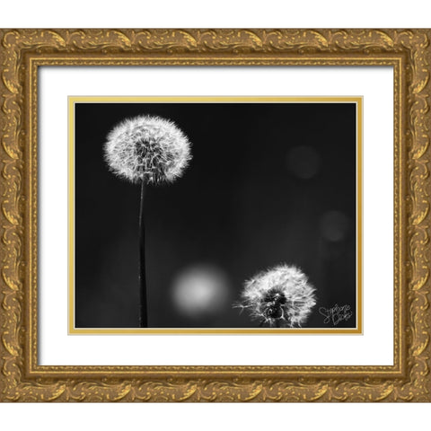 Dandelion III Gold Ornate Wood Framed Art Print with Double Matting by Dicks, Stephanie