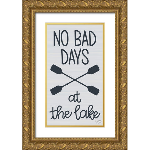 At the Lake Gold Ornate Wood Framed Art Print with Double Matting by Dicks, Stephanie