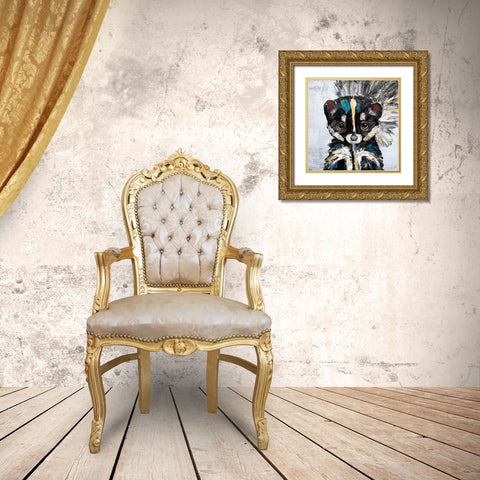 Skunk Gold Ornate Wood Framed Art Print with Double Matting by Seeley, Jenn