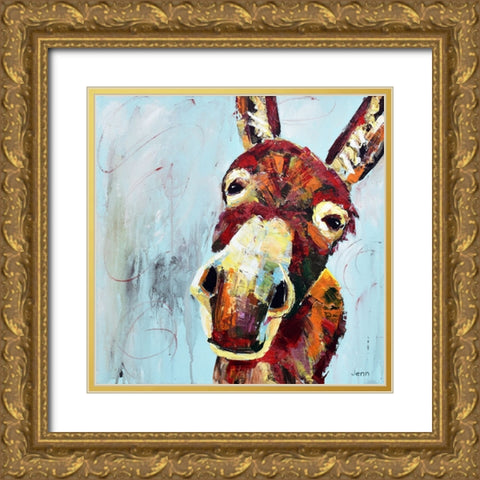 Donkey Gold Ornate Wood Framed Art Print with Double Matting by Seeley, Jenn