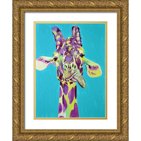 Dopey Giraffe Gold Ornate Wood Framed Art Print with Double Matting by Seeley, Jenn