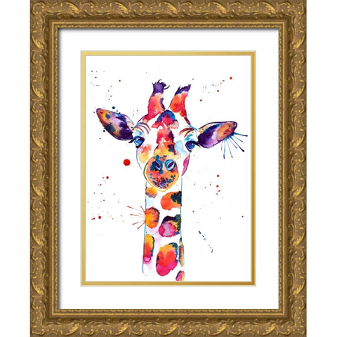 A Giraffe Named Steve Gold Ornate Wood Framed Art Print with Double Matting by Seeley, Jenn