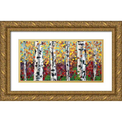 Aspens in Color Gold Ornate Wood Framed Art Print with Double Matting by Seeley, Jenn